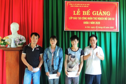 Cao su Sa Thầy đào tạo tay nghề kỹ thuật cạo mủ chuẩn bị cho mùa cạo mới