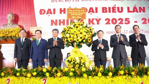 Phó Thủ tướng Hồ Đức Phớc dự Đại hội Đảng bộ VRG nhiệm kỳ 2025 – 2030